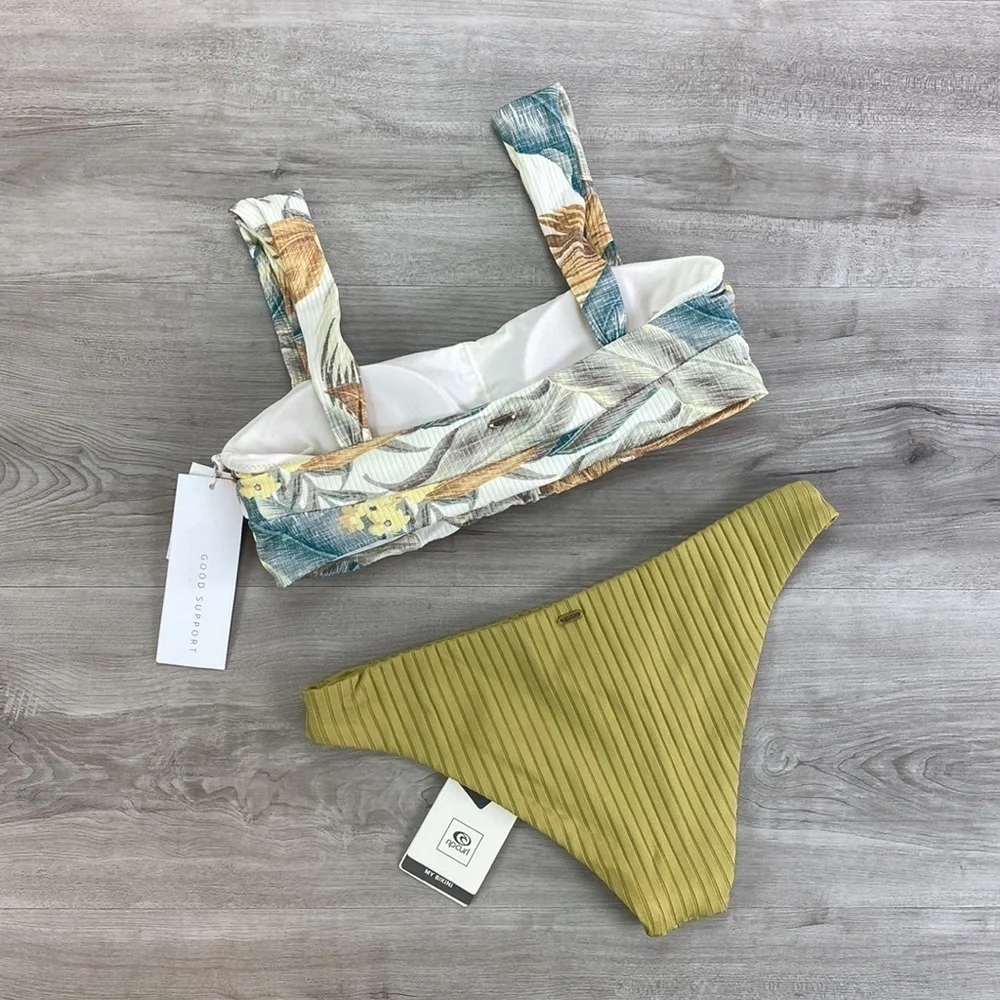 ☀️RIP CURL☀️ TROPIC SOL BRALETTE PREMIUM SURF CHEEKY PANT BIKINI SET